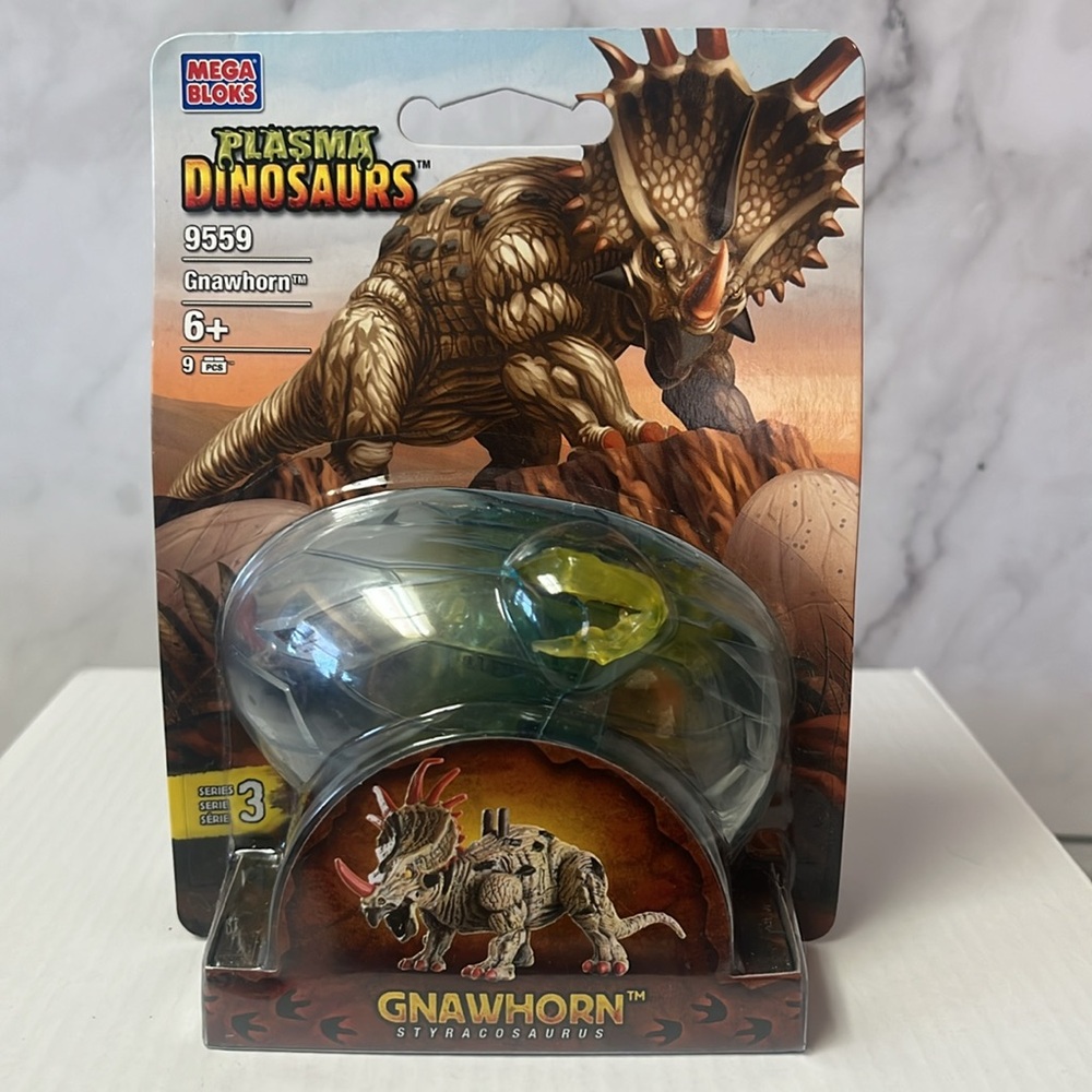 NIP Mega Bloks Plasma Dinosaurs #9559 Gnawhorn Styracosaurus 2006